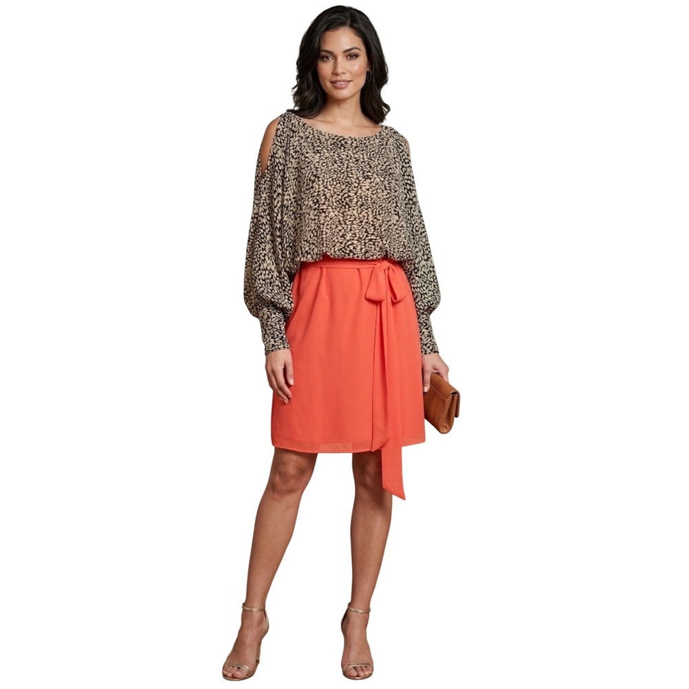 THML Blouson Midi‎ Open Shoulder Dress Size Medium